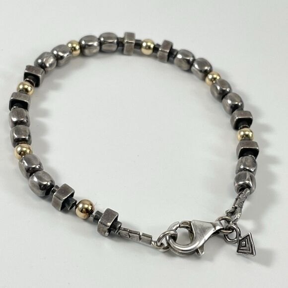 Beautiful Silpada Sterling 925 Silver and 14k Gold Filled Geometric Bracelet - Picture 1 of 7